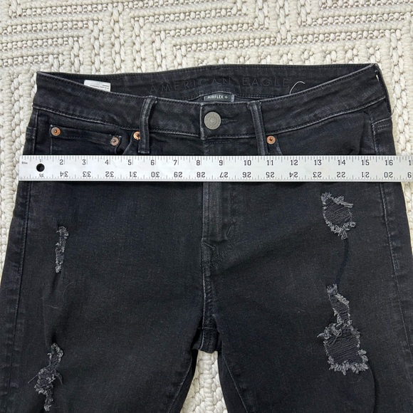 American Eagle Outfitters Black Ripped Skinny Jeans - Picture 4 of 11